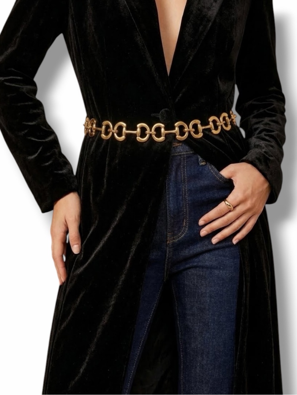 Gold Horse Bit Western Chain Belt Equestrian Statement 26-40”